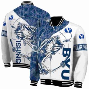 custom byu cougars fishing rod white jacket fashion forward