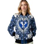 custom byu cougars heart explosion blue jacket best selling
