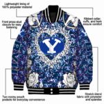 custom byu cougars heart explosion blue jacket best selling