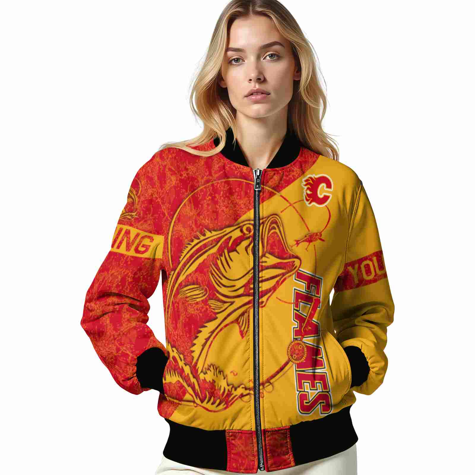 custom calgary flames fishing rod yellow jacket latest model custom calgary flames fishing rod yellow jacket latest model