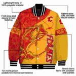 custom calgary flames fishing rod yellow jacket best selling