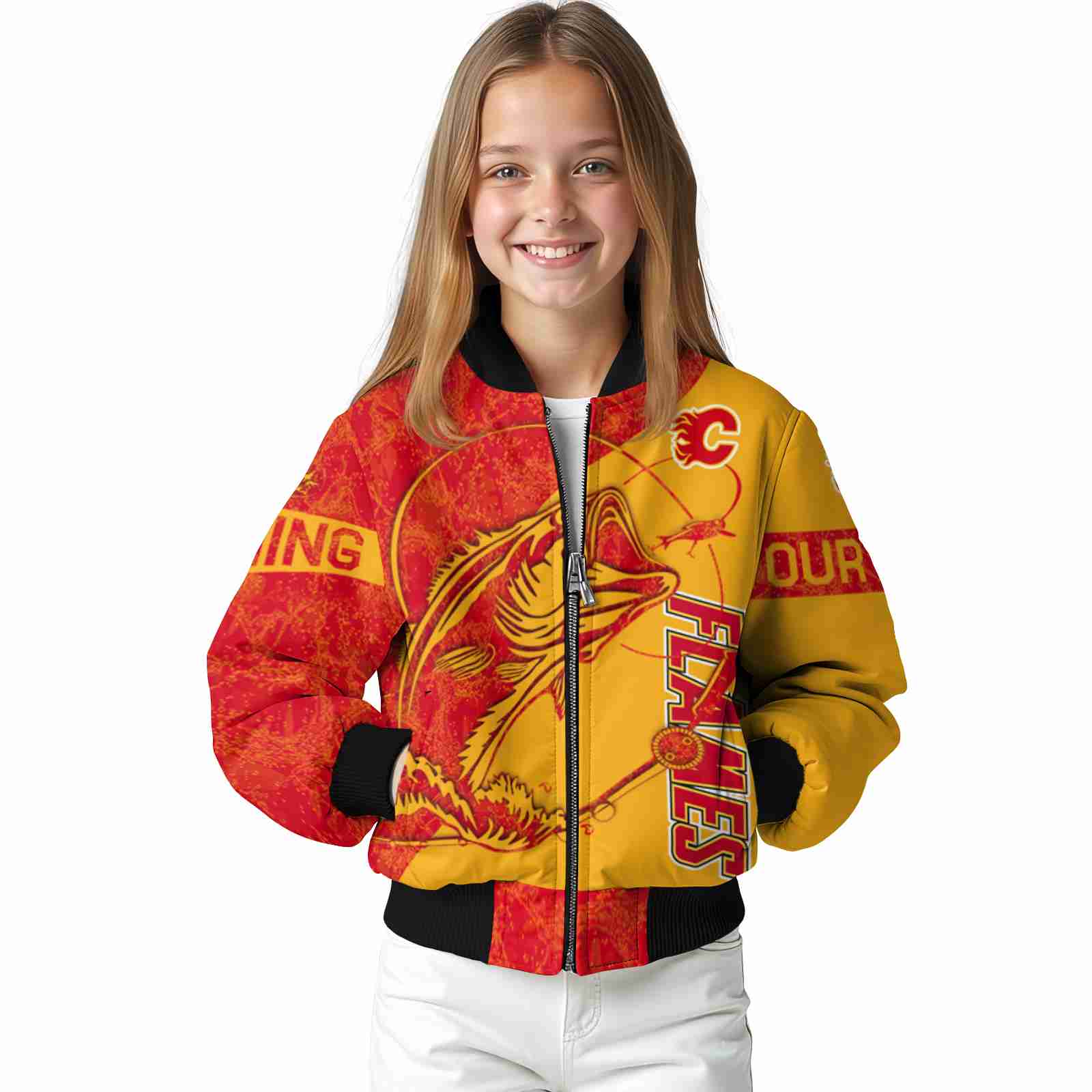 custom calgary flames fishing rod yellow jacket top rated custom calgary flames fishing rod yellow jacket top rated