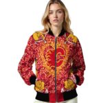 custom calgary flames heart explosion red jacket best selling