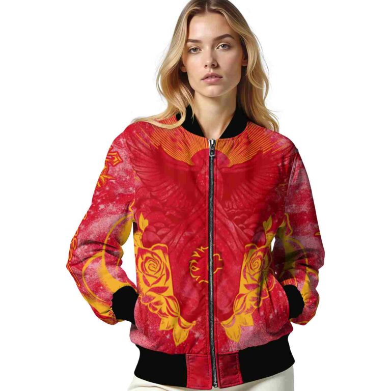 custom calgary flames praying hands red jacket latest model