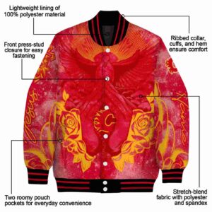 custom calgary flames praying hands red jacket new arrival