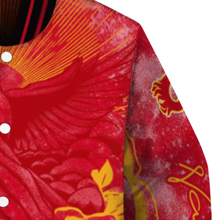 custom calgary flames praying hands red jacket premium grade