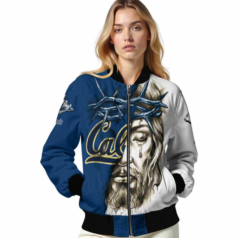 custom california golden bears jesus tears blue white jacket latest model