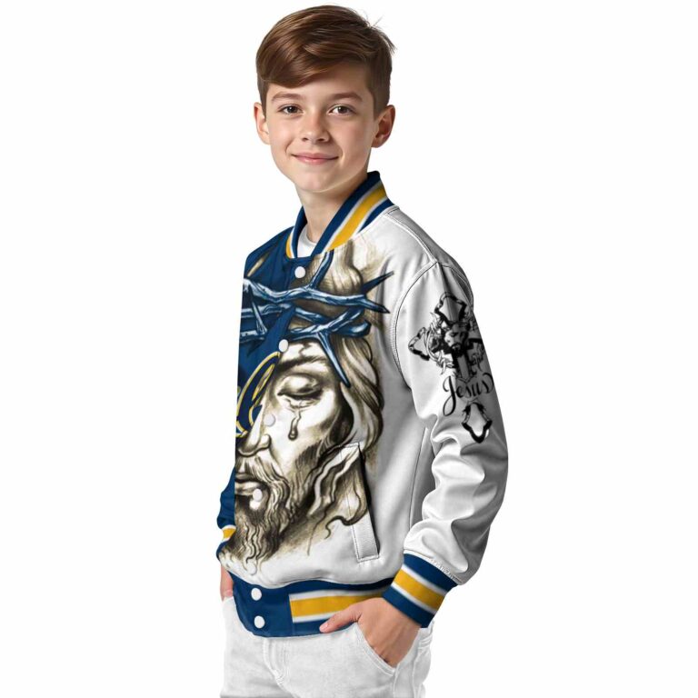 custom california golden bears jesus tears blue white jacket trendy