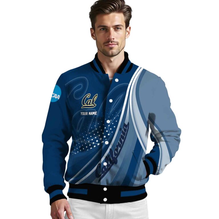 custom california golden bears wave patterns blue jacket high quality
