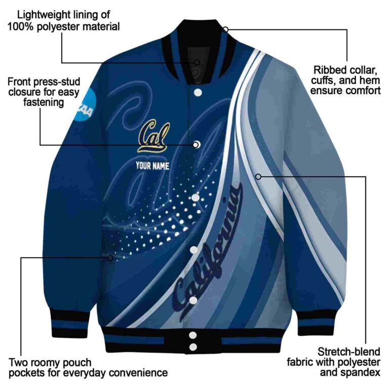custom california golden bears wave patterns blue jacket new arrival