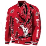 custom carolina hurricanes fishing passion red white jacket best selling