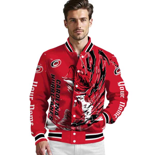 custom carolina hurricanes fishing passion red white jacket high quality