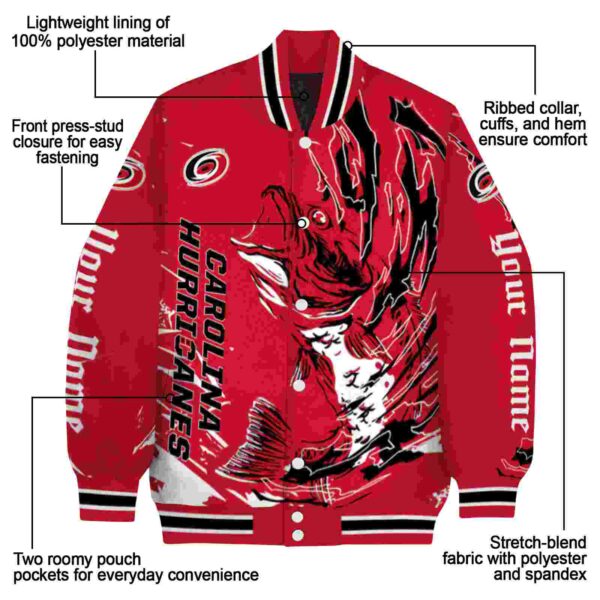 custom carolina hurricanes fishing passion red white jacket new arrival