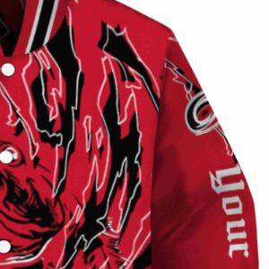 custom carolina hurricanes fishing passion red white jacket premium grade