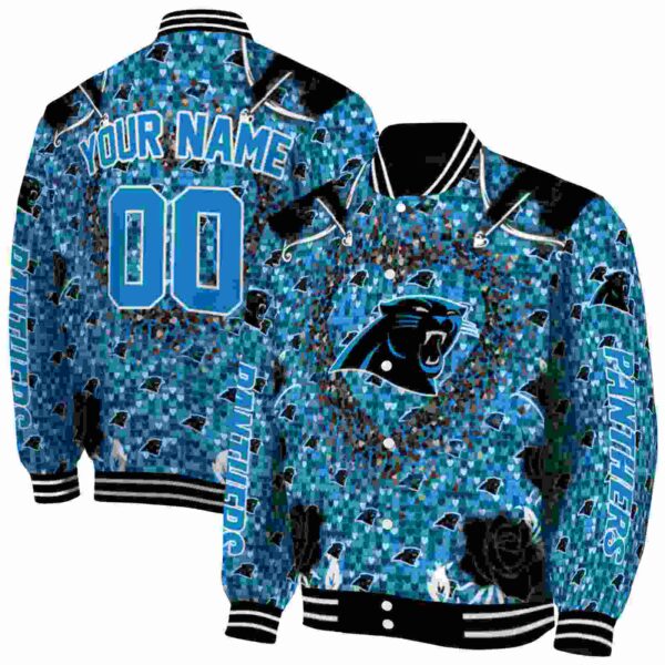 custom carolina panthers heart explosion blue jacket fashion forward