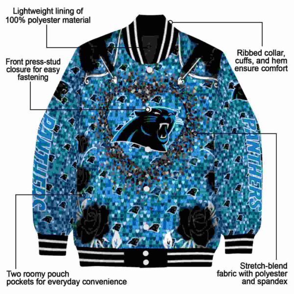 custom carolina panthers heart explosion blue jacket new arrival