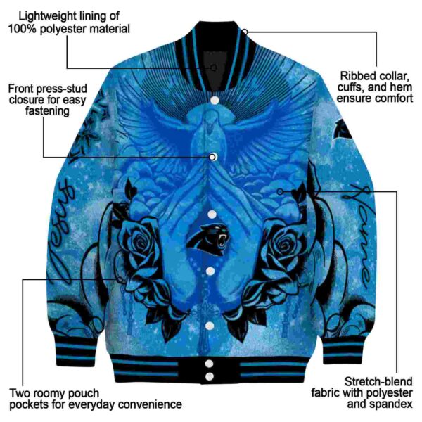 custom carolina panthers praying hands blue jacket new arrival