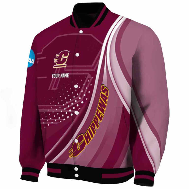 custom central michigan chippewas wave patterns maroon jacket best selling