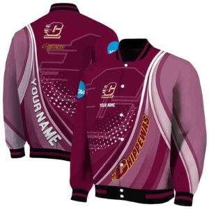 custom central michigan chippewas wave patterns maroon jacket fashion forward