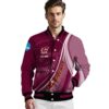 custom central michigan chippewas wave patterns maroon jacket high quality