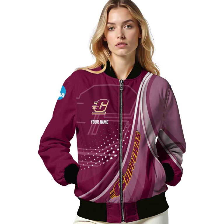 custom central michigan chippewas wave patterns maroon jacket latest model