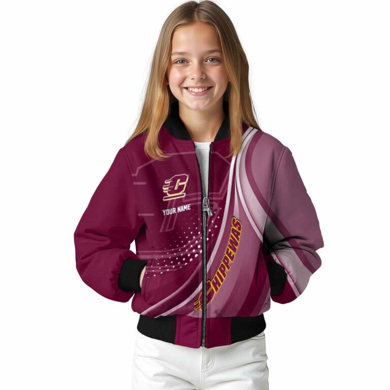 custom central michigan chippewas wave patterns maroon jacket top rated