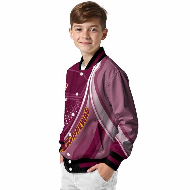 custom central michigan chippewas wave patterns maroon jacket trendy