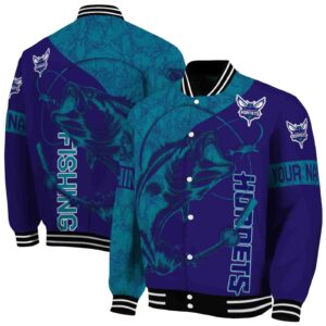 custom charlotte hornets fishing rod purple jacket fashion forward