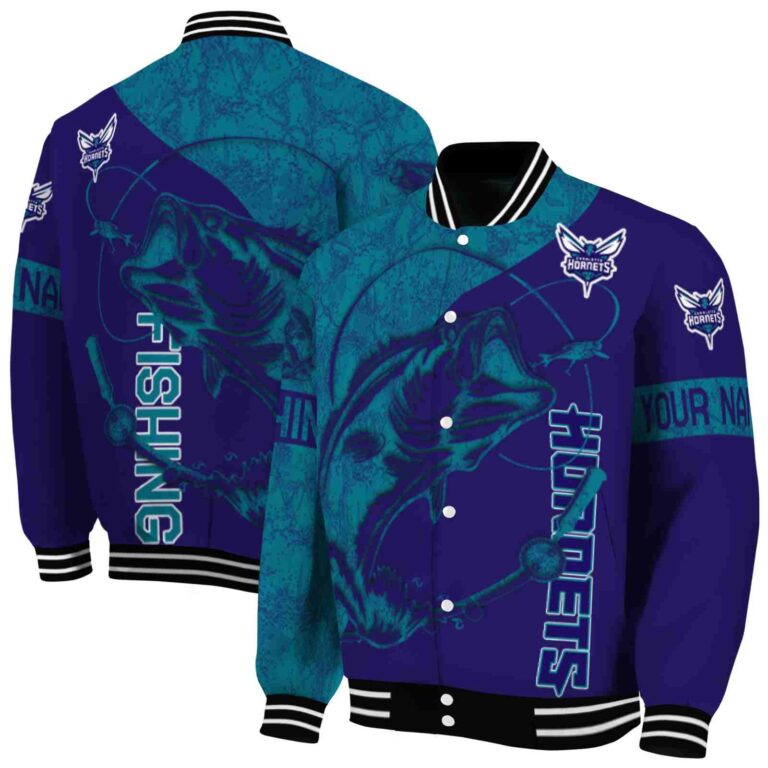 custom charlotte hornets fishing rod purple jacket fashion forward
