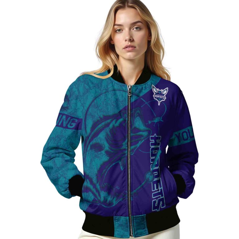 custom charlotte hornets fishing rod purple jacket latest model