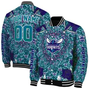 custom charlotte hornets heart explosion teal jacket fashion forward