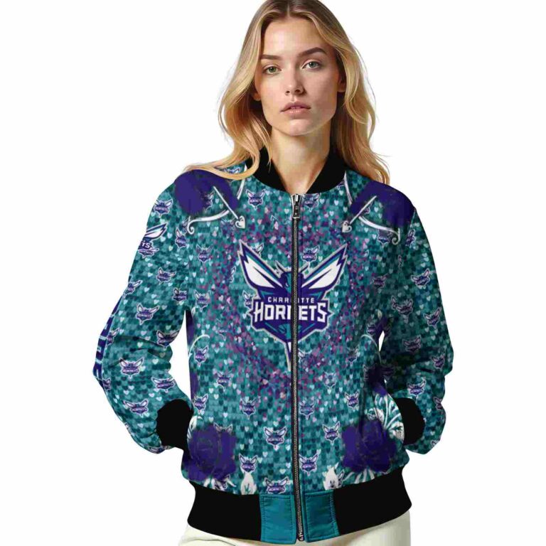 custom charlotte hornets heart explosion teal jacket latest model