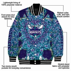 custom charlotte hornets heart explosion teal jacket new arrival