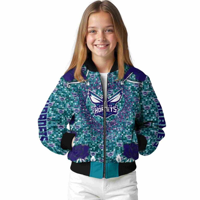 custom charlotte hornets heart explosion teal jacket top rated
