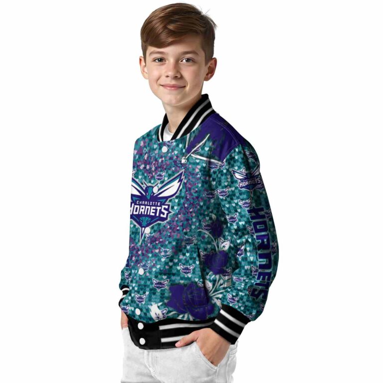 custom charlotte hornets heart explosion teal jacket trendy