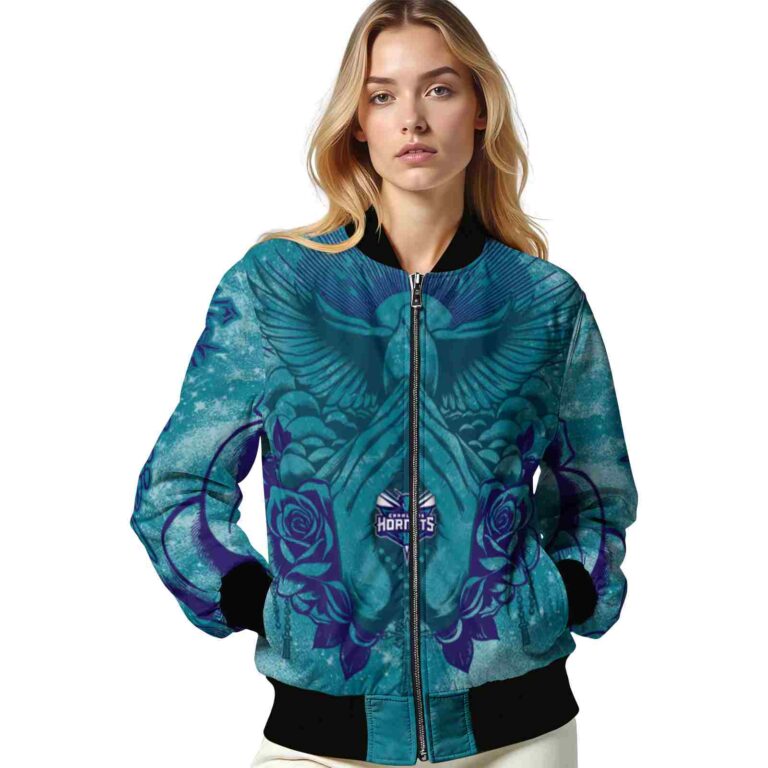 custom charlotte hornets praying hands teal jacket latest model