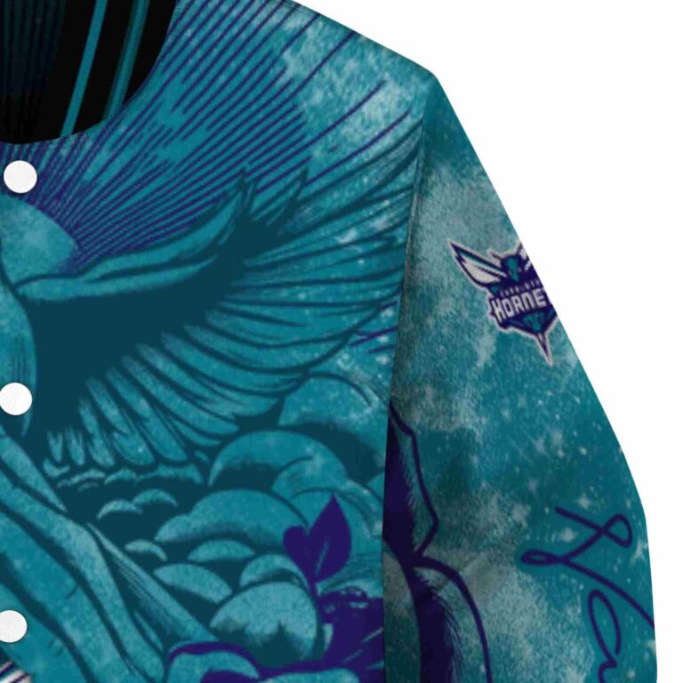 custom charlotte hornets praying hands teal jacket premium grade