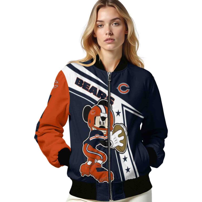 custom chicago bears mickey football blue white jacket latest model