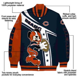 custom chicago bears mickey football blue white jacket new arrival