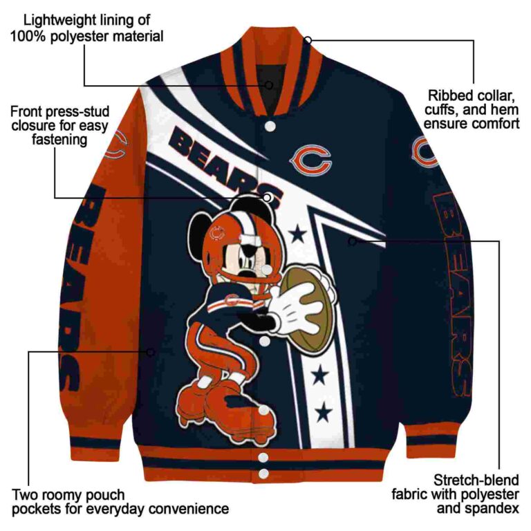 custom chicago bears mickey football blue white jacket new arrival