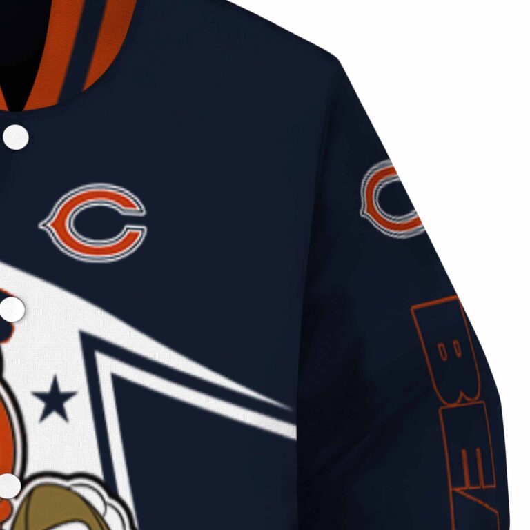 custom chicago bears mickey football blue white jacket premium grade