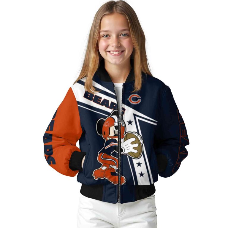 custom chicago bears mickey football blue white jacket top rated