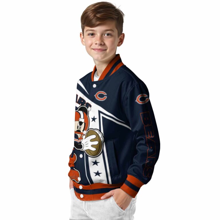 custom chicago bears mickey football blue white jacket trendy