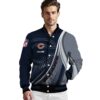 custom chicago bears wave patterns blue jacket high quality
