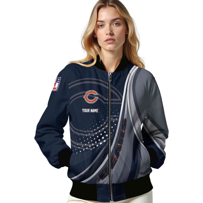 custom chicago bears wave patterns blue jacket latest model