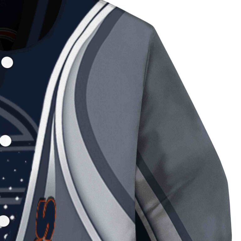 custom chicago bears wave patterns blue jacket premium grade