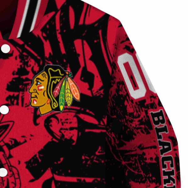custom chicago blackhawks fishing art red jacket premium grade