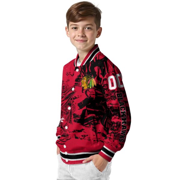 custom chicago blackhawks fishing art red jacket trendy