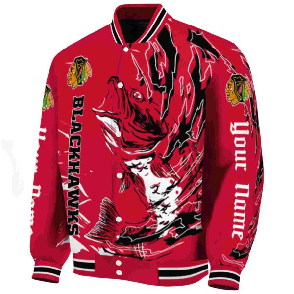 custom chicago blackhawks fishing passion red white jacket best selling