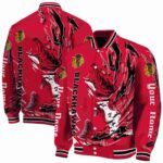custom chicago blackhawks fishing passion red white jacket best selling
